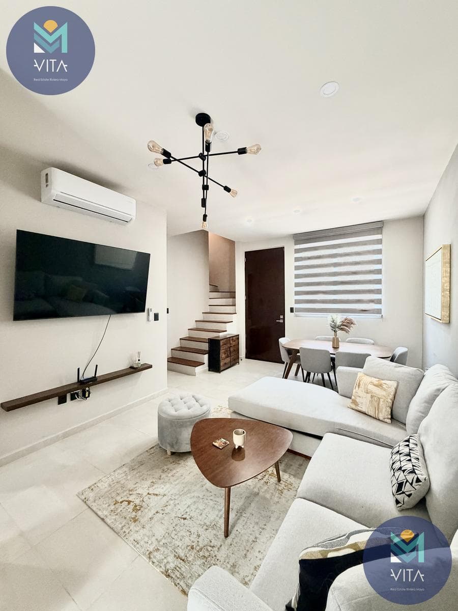 Furnished and Fully Equipped House for Rent in Playa del Carmen: 3 Bedrooms, 3 Bathrooms, Rooftop Pool