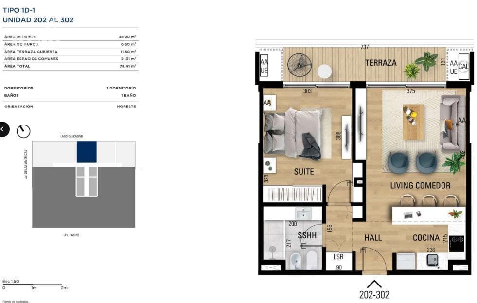 One-bedroom apartment for sale with rental income in Carrasco - 202
