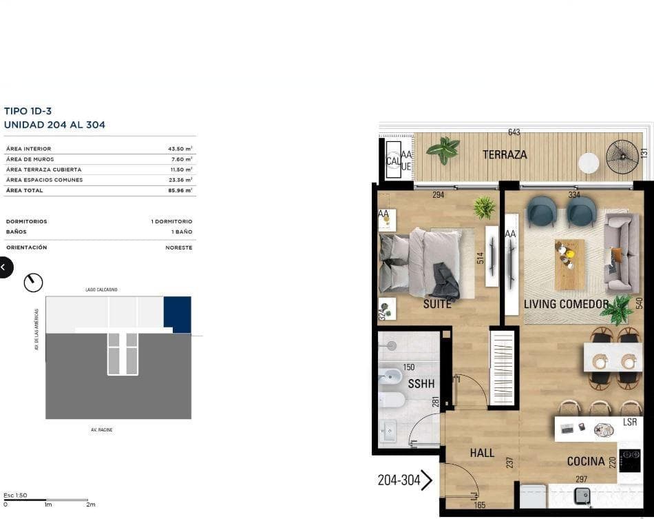 One-bedroom apartment for sale with rental income in Carrasco - 204