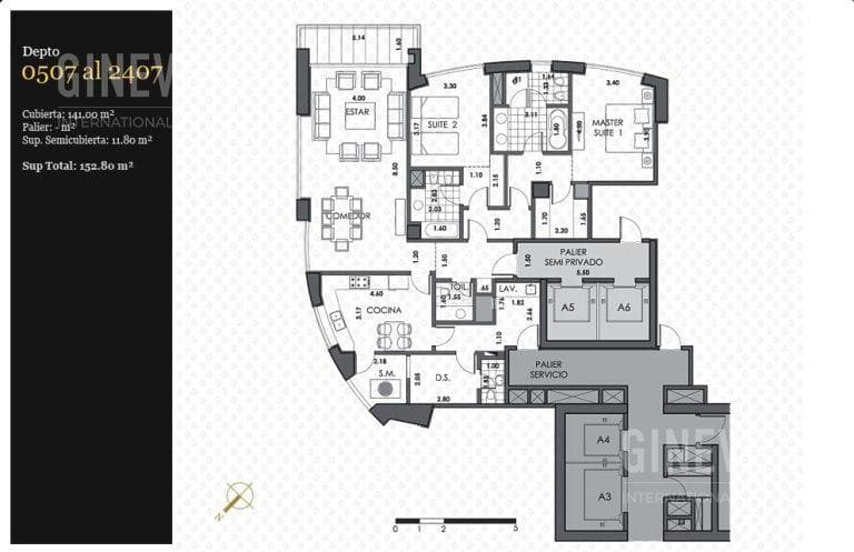 3-Bedroom Apartment for Rent - Alvear Tower, Puerto Madero.