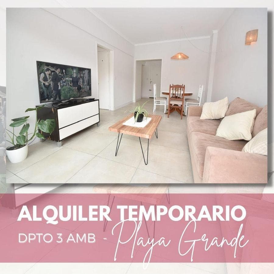 SHORT-TERM RENTAL: 3-bedroom apartment with garage in Playa Grande, MdP