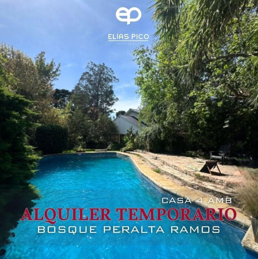Short-term rental in Bosque Peralta Ramos with a pool and barbecue area
