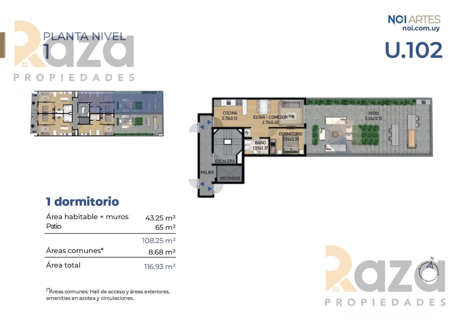 1-Bedroom Apartment for Sale with Patio in Downtown (Montevideo)