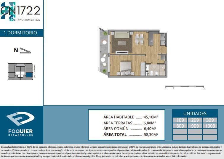 One-bedroom apartment for sale in Cordón - 1008