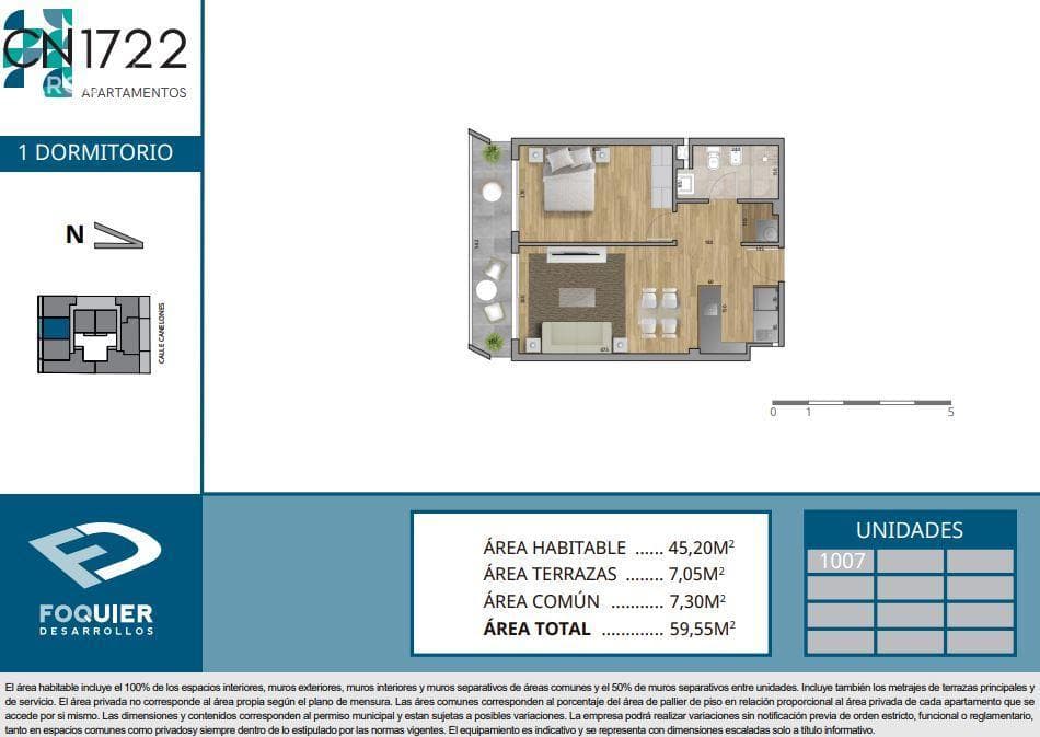 One-bedroom apartment for sale in Cordón - 1007