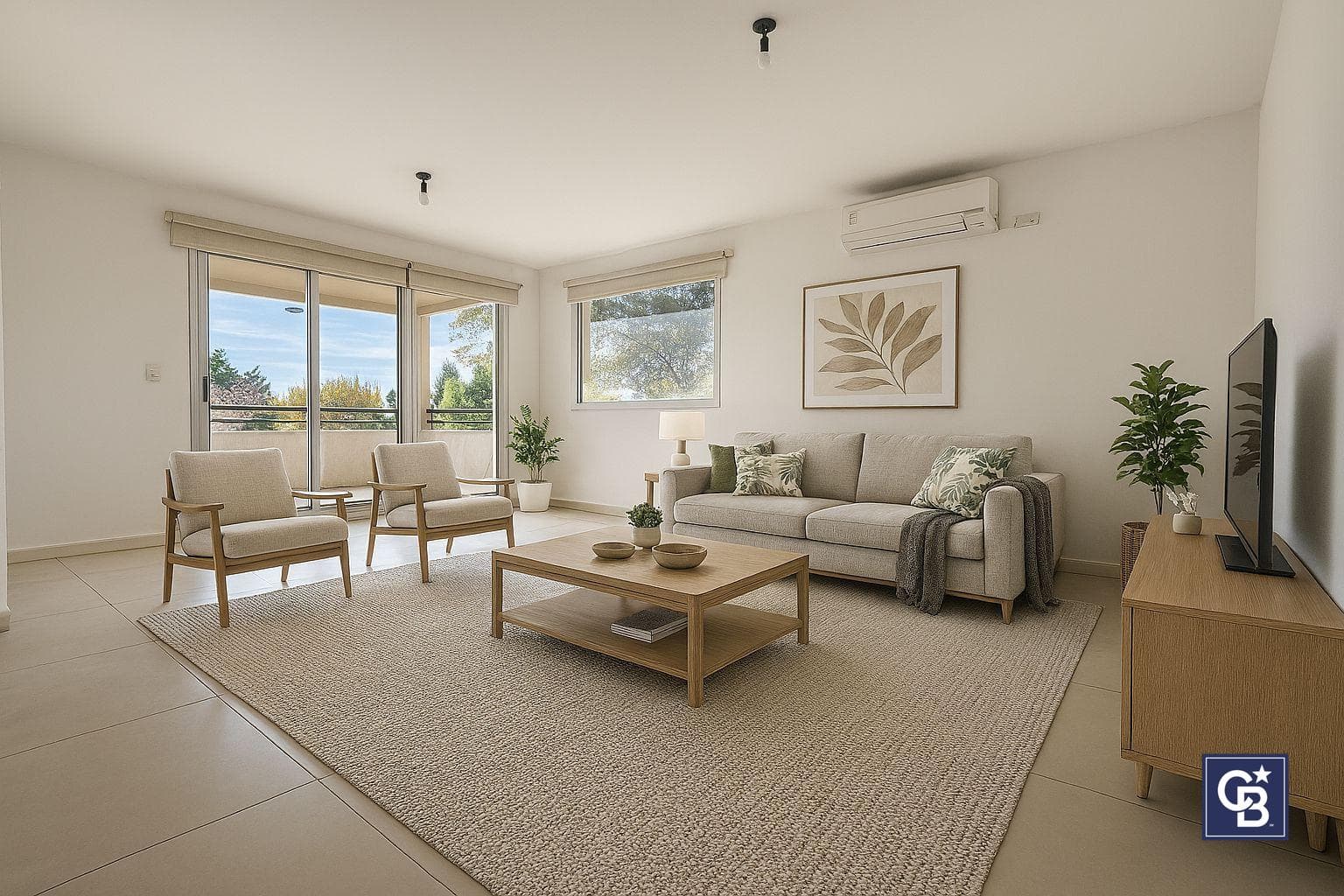 3-room apartment for sale with a balcony and barbecue in downtown Villa del Lago Pilar