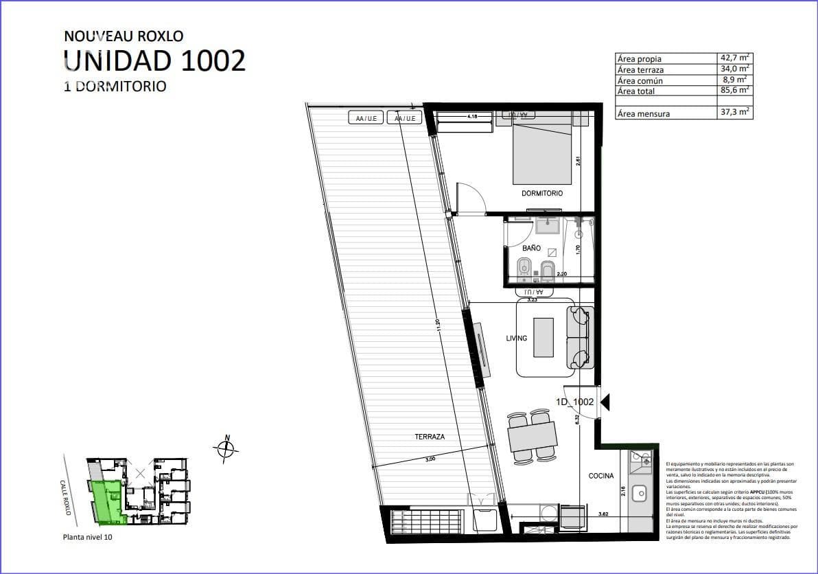 One-Bedroom Penthouse Apartment for Sale in Cordón - 1002