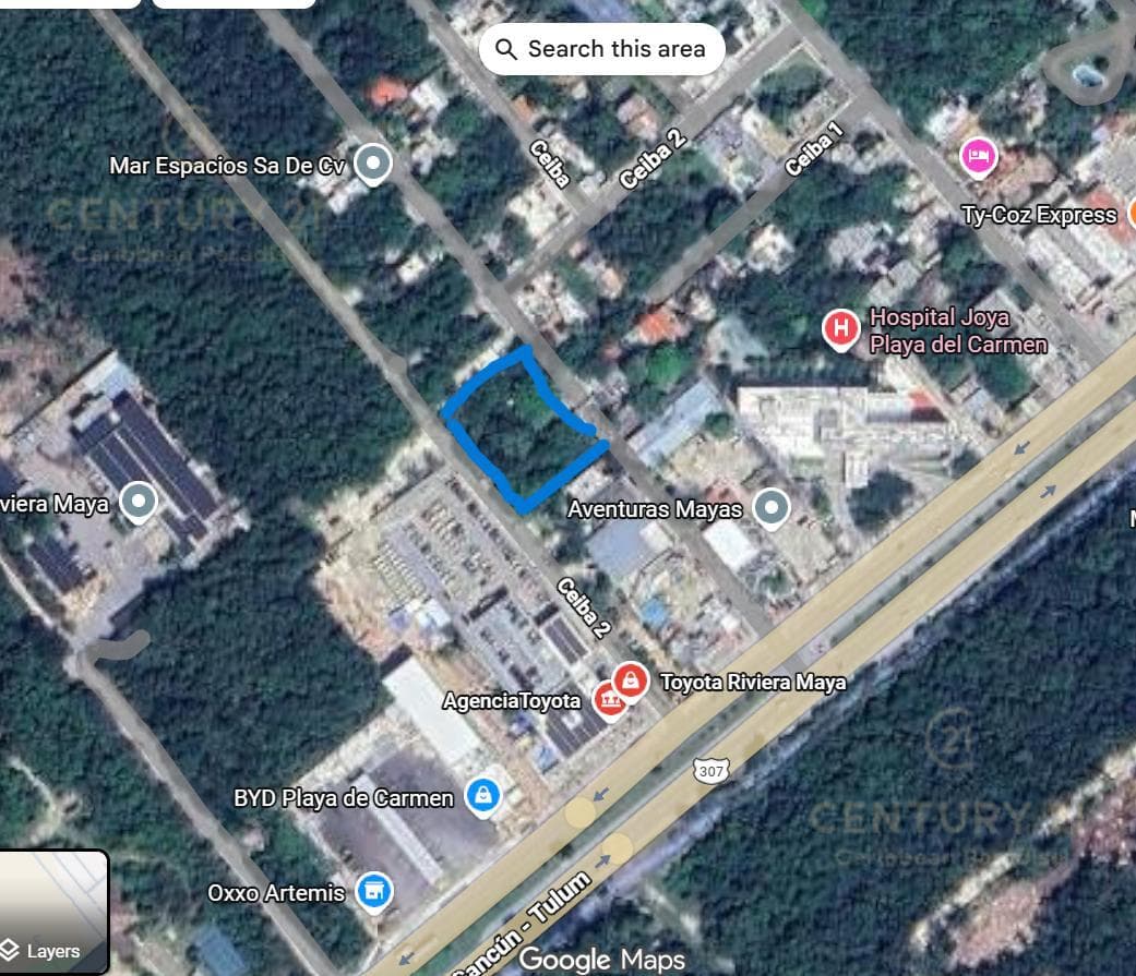 Land for rent behind the Toyota dealership in the South Zone of Playa del Carmen, P4577