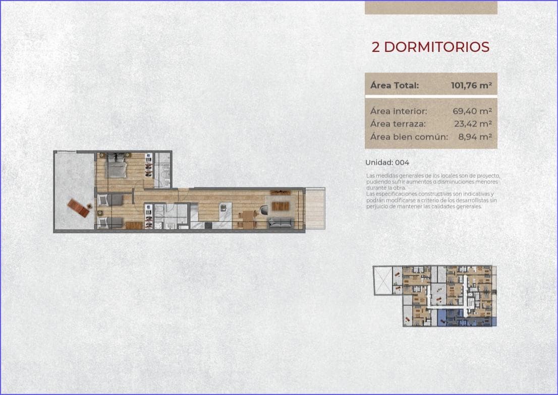 Two-bedroom apartment for sale in Malvín