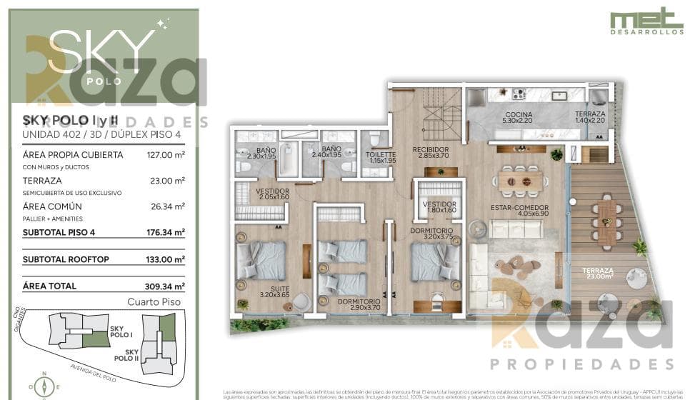 2-Bedroom Duplex Penthouse for Sale in Carrasco