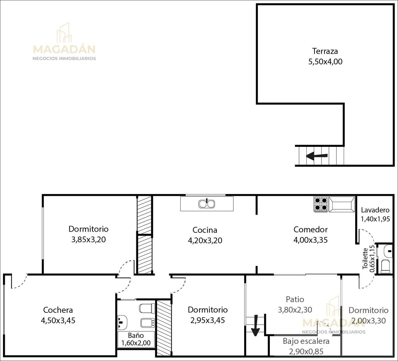 For Sale—3-room townhouse on the street with a patio—WILL CONSIDER TRADE