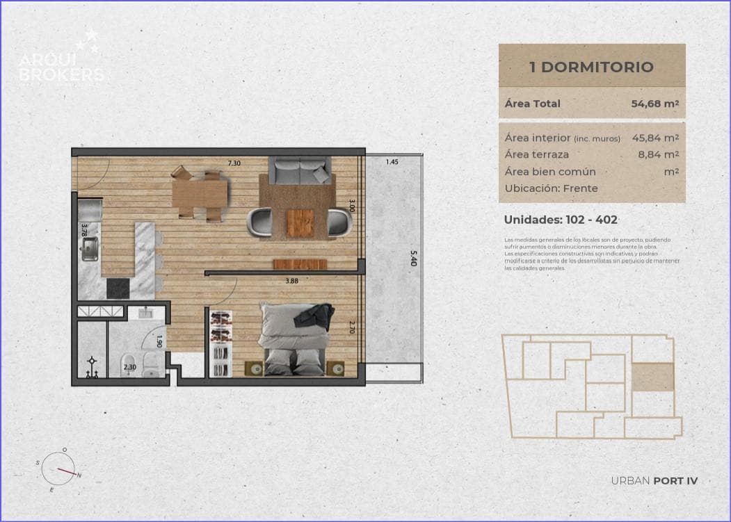 One-Bedroom Apartment for Sale in Pocitos Nuevo - 102
