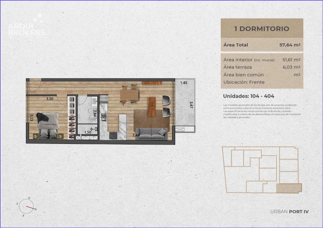 One-Bedroom Apartment for Sale in Pocitos Nuevo - 304
