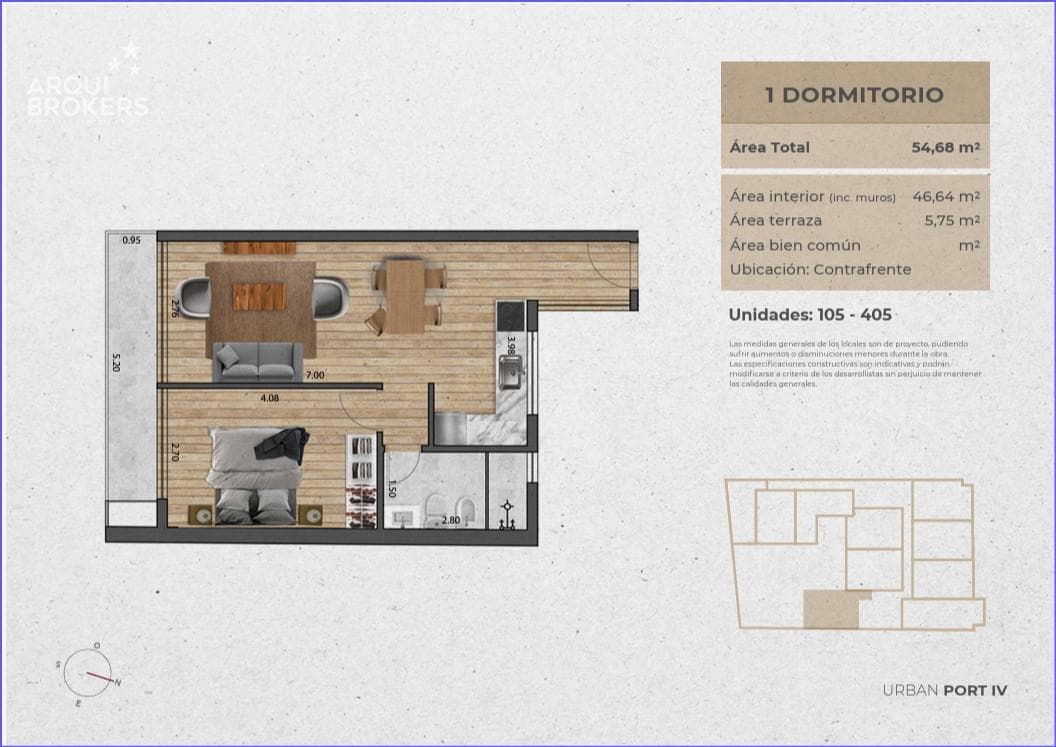 One-Bedroom Apartment for Sale in Pocitos Nuevo - 205