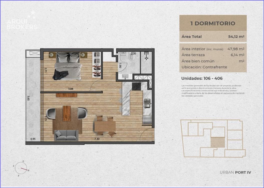 One-Bedroom Apartment for Sale in Pocitos Nuevo - 306