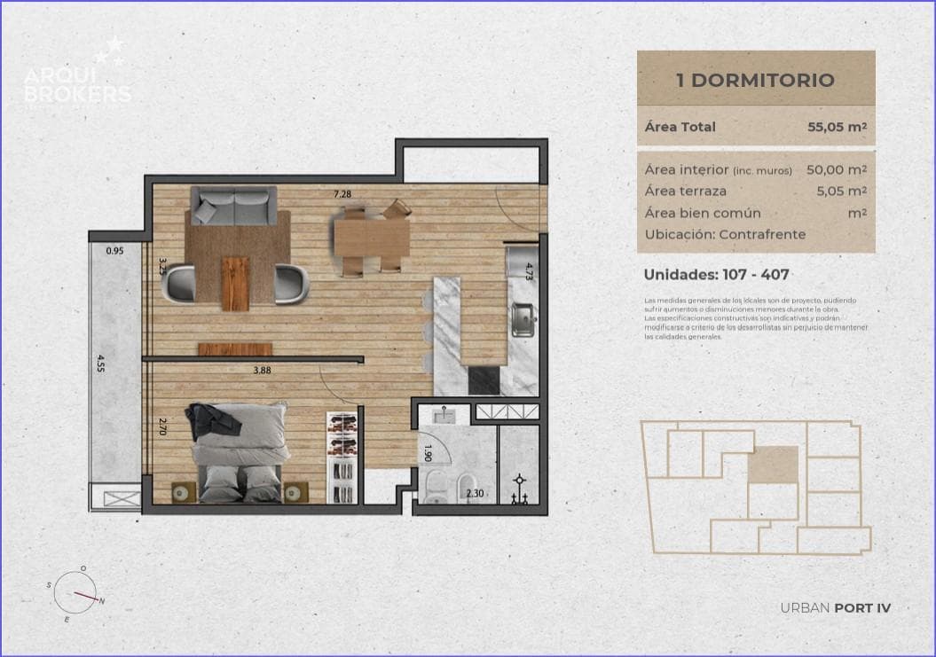 One-Bedroom Apartment for Sale in Pocitos Nuevo - 407