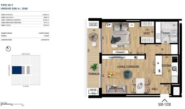 One-bedroom apartment for sale in Carrasco - 1108