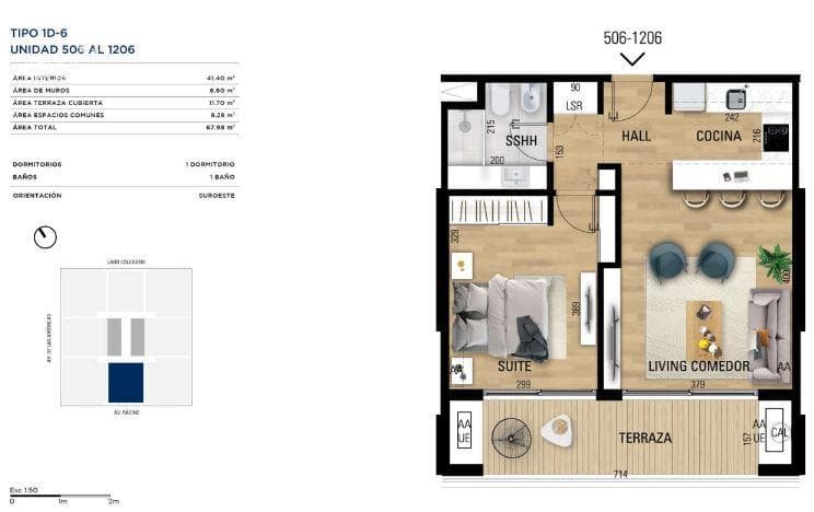 One-bedroom apartment for sale in Carrasco - 1106