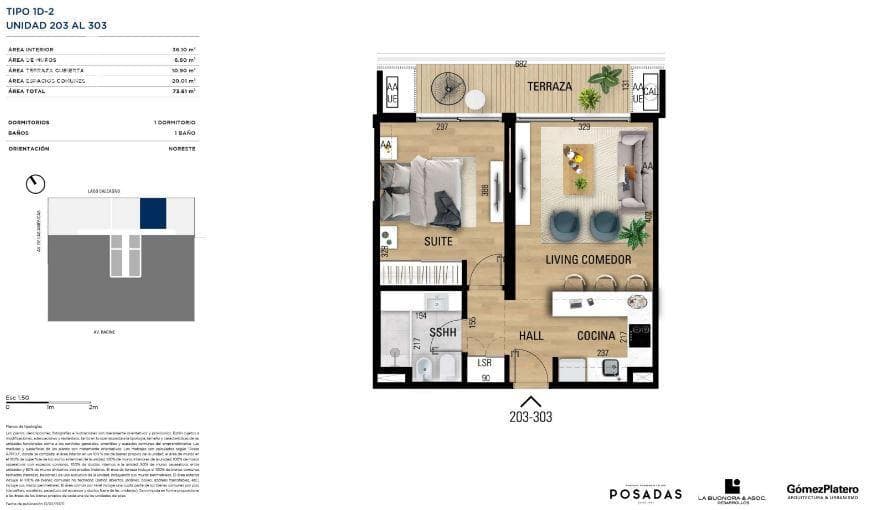 One-bedroom apartment for sale in Carrasco - 203