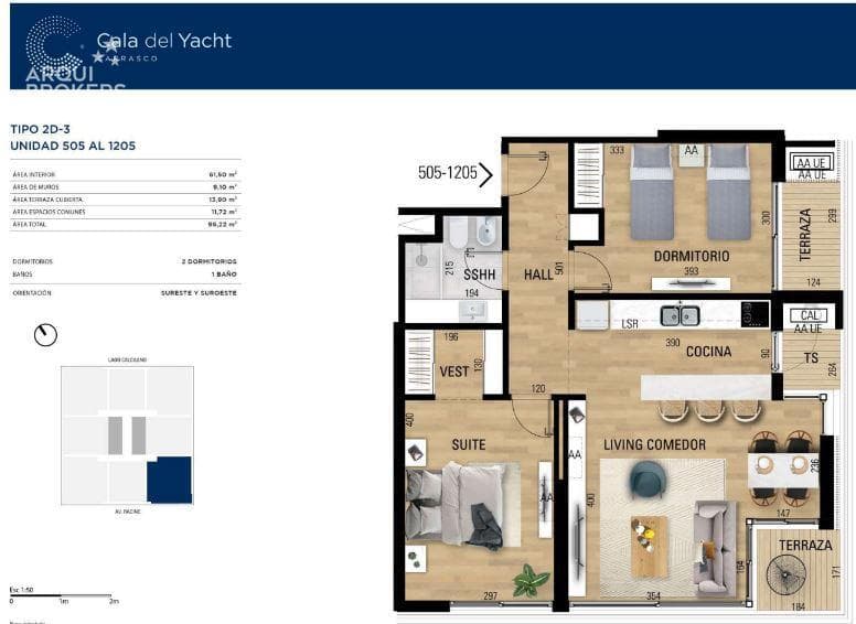 Two-bedroom apartment for sale in Carrasco - 905
