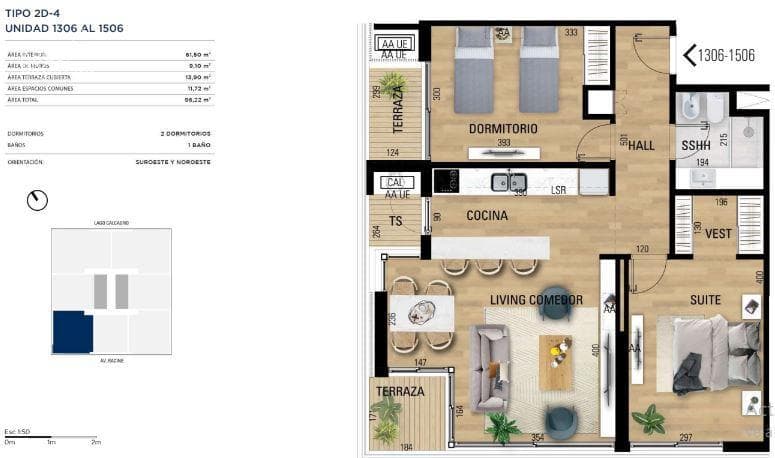 Two-Bedroom Apartment for Sale in Carrasco - 1506