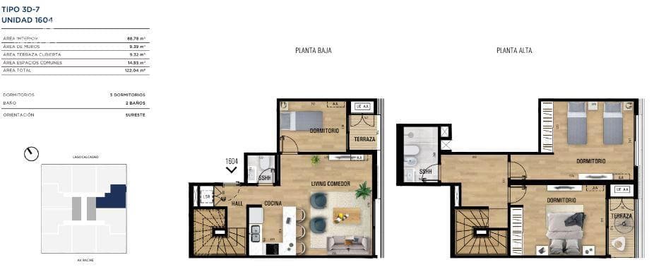 Three-bedroom duplex apartment for sale in Carrasco - 1604