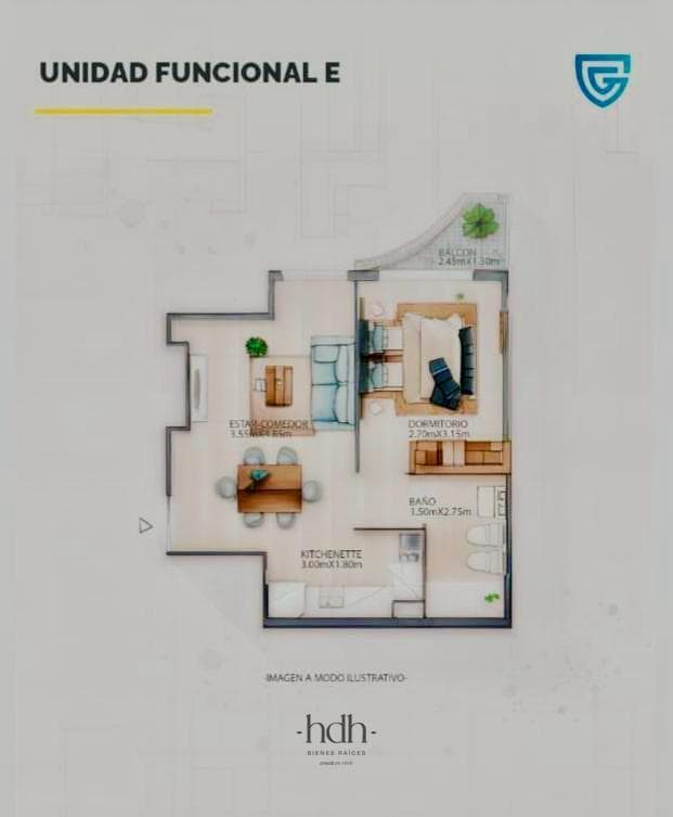 1-bedroom, 1-bathroom apartment for sale with a balcony—brand new
