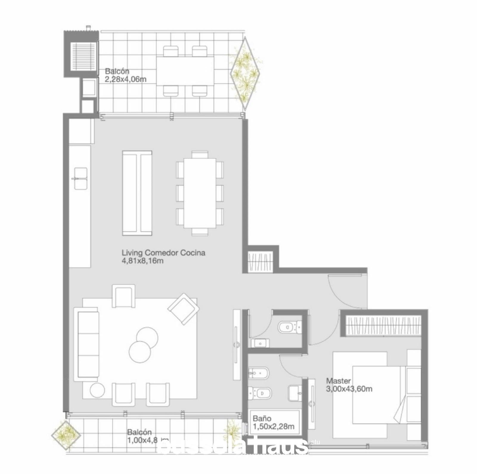 Two-room apartment for sale with garage and storage room in Puertos Escobar