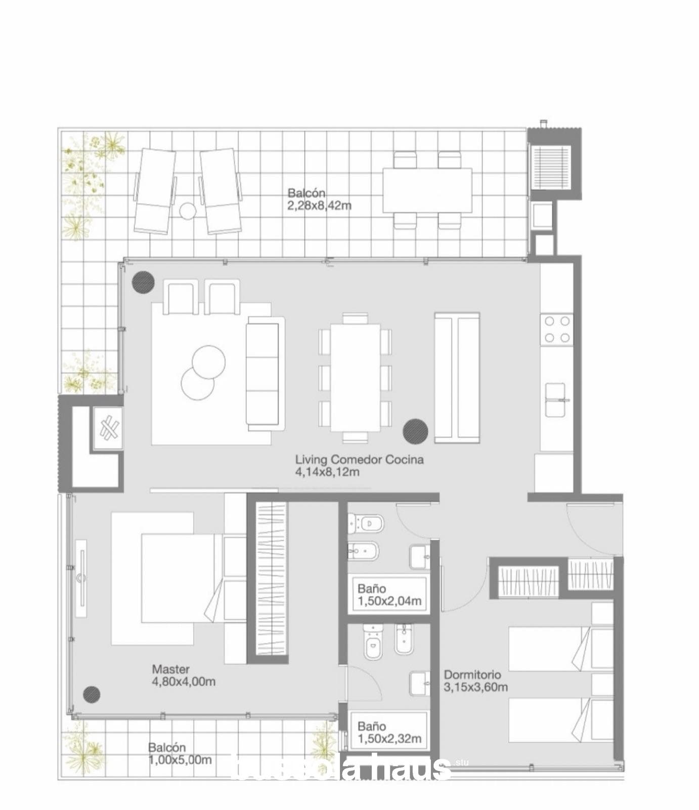 Three-room apartment for sale with garage and storage unit in Puertos Escobar