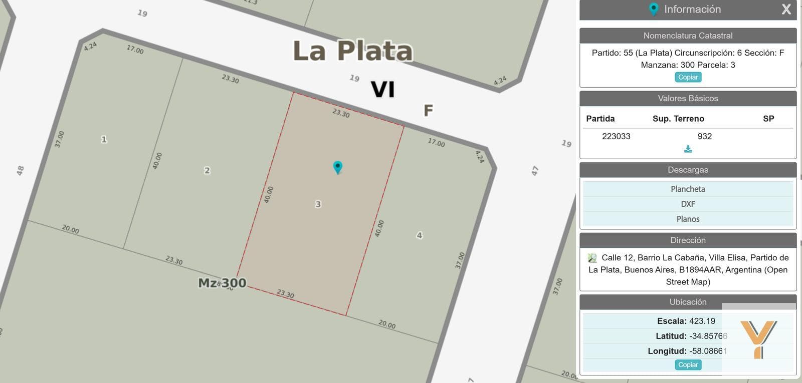 Land for Sale - 932 meters - Villa Elisa