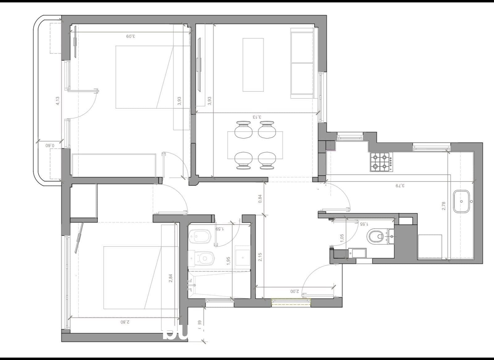 3-room apartment for sale with a high balcony in Palermo