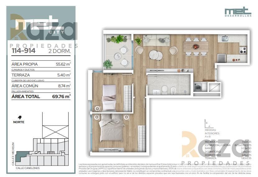 2-Bedroom Apartment for Sale in Barrio Sur