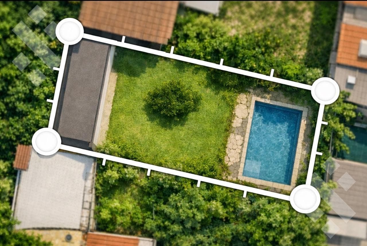 LAND FOR SALE WITH A SWIMMING POOL AND BARBECUE AREA