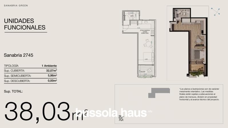 Studio apartment for sale in Devoto (under construction)