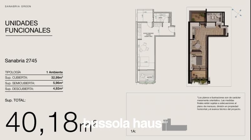 Studio apartment for sale in Devoto (under construction)
