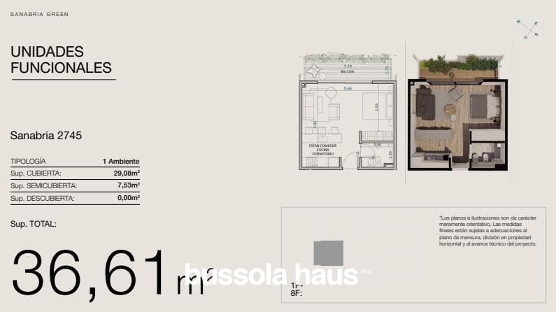 2-room apartment for sale in Devoto (under construction)