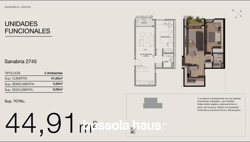 2-room apartment for sale in Devoto (under construction)