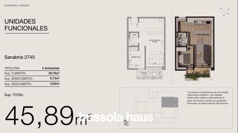 2-room apartment for sale in Devoto (under construction)