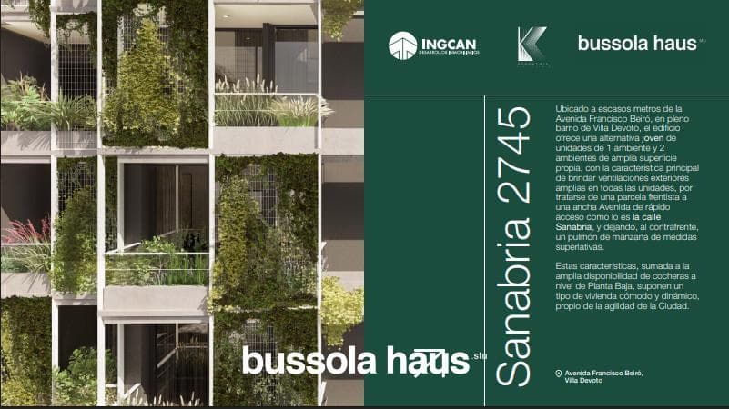 2-room apartment for sale in Devoto (under construction)