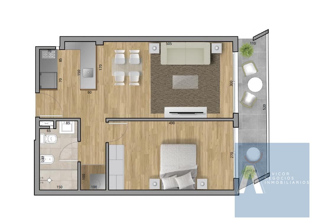 1-Bedroom Apartment for Sale, Cordón AP8425517