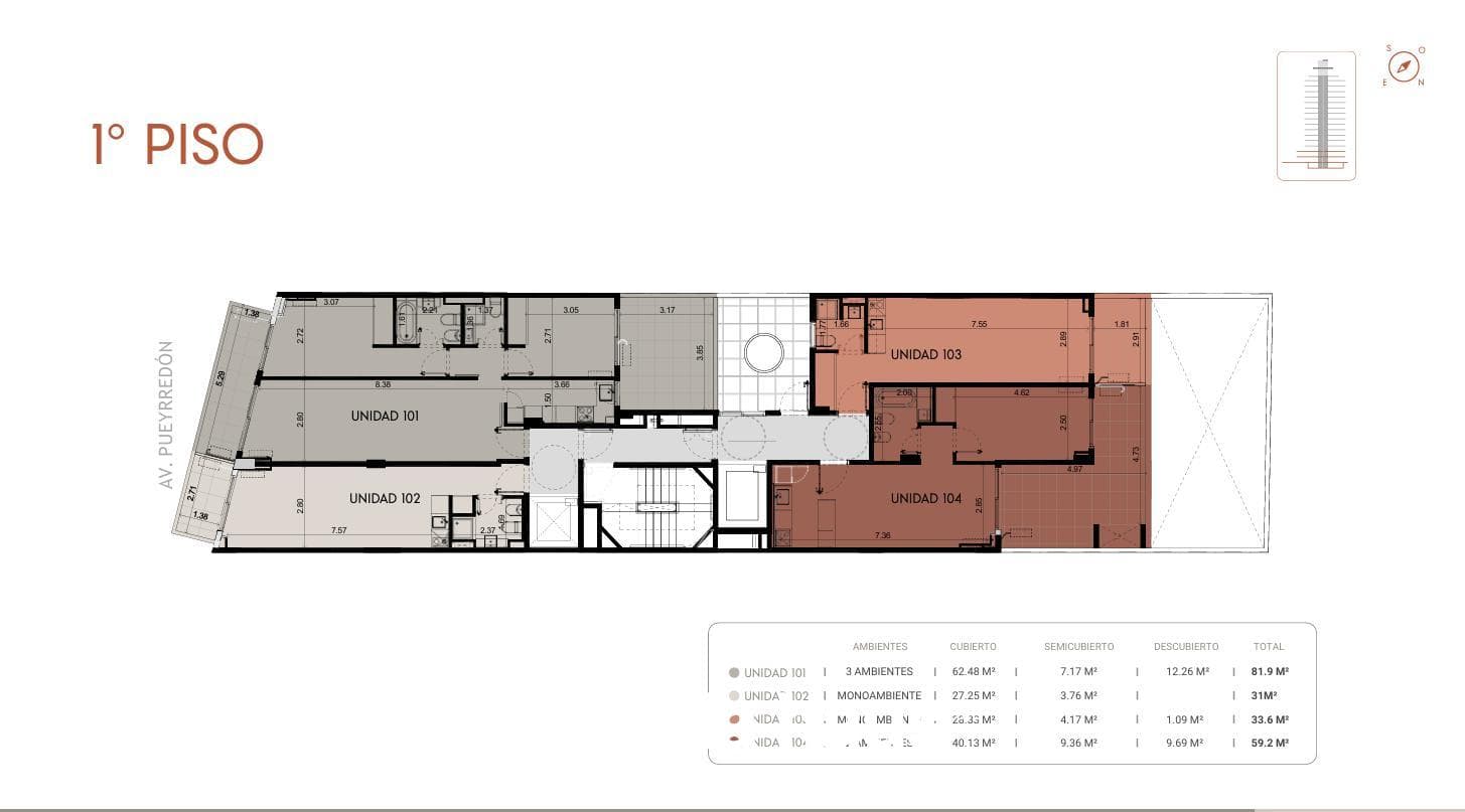 Studio apartment in a building under construction in Recoleta