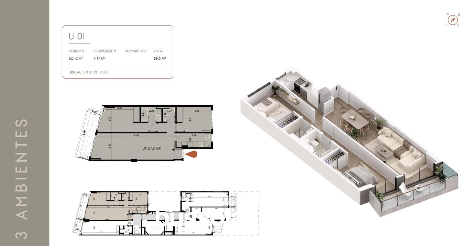 2-room apartment, pre-construction sale. Recoleta