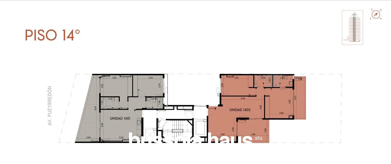 2-room apartment, pre-construction sale. Recoleta