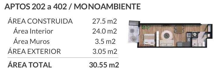 Studio Apartment for Sale in Cordón Sur - 402