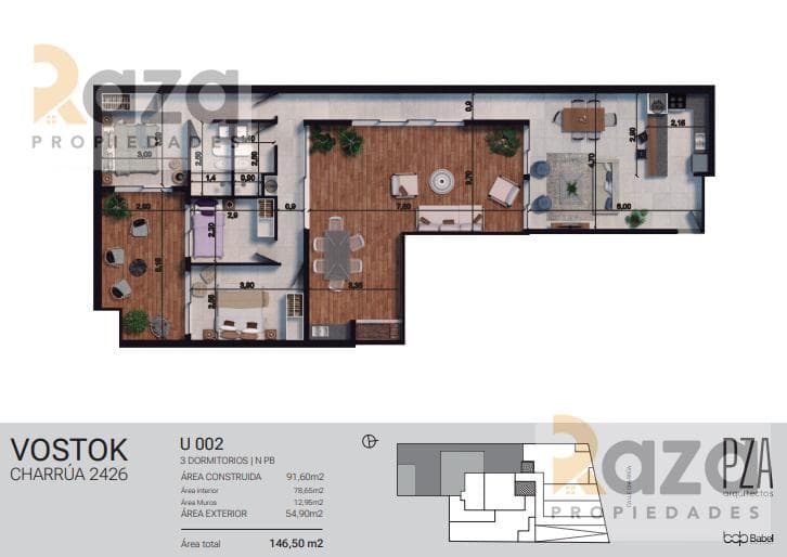 3-Bedroom Apartment for Sale in Pocitos