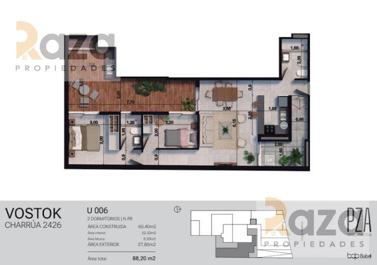 2-Bedroom Apartment for Sale in Pocitos