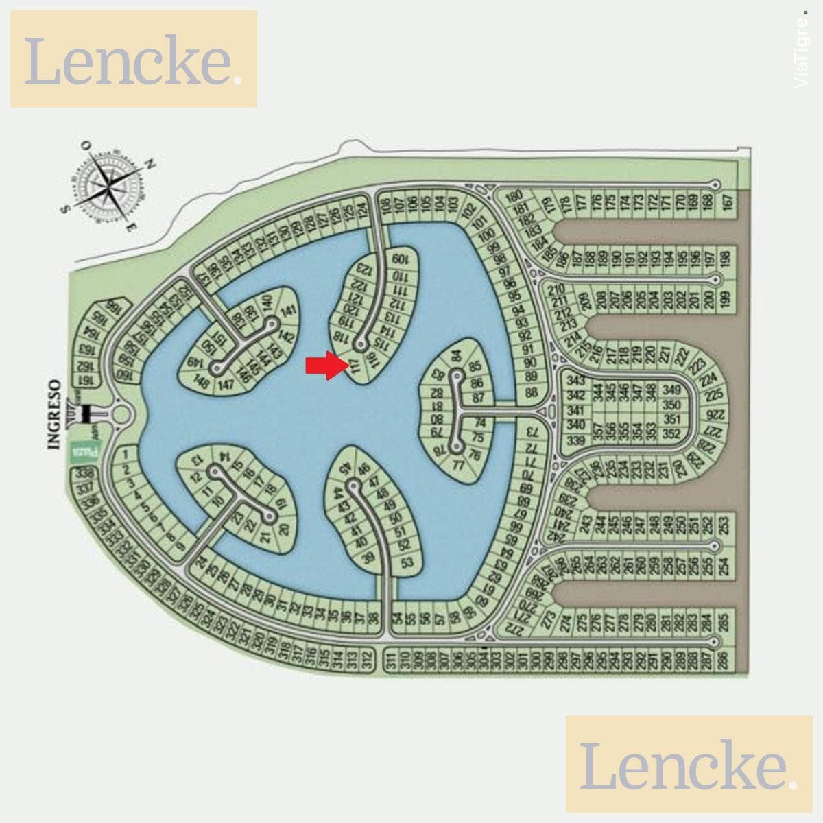 Excellent lot overlooking the lagoon with the best views, 1,687 m², direct financing available