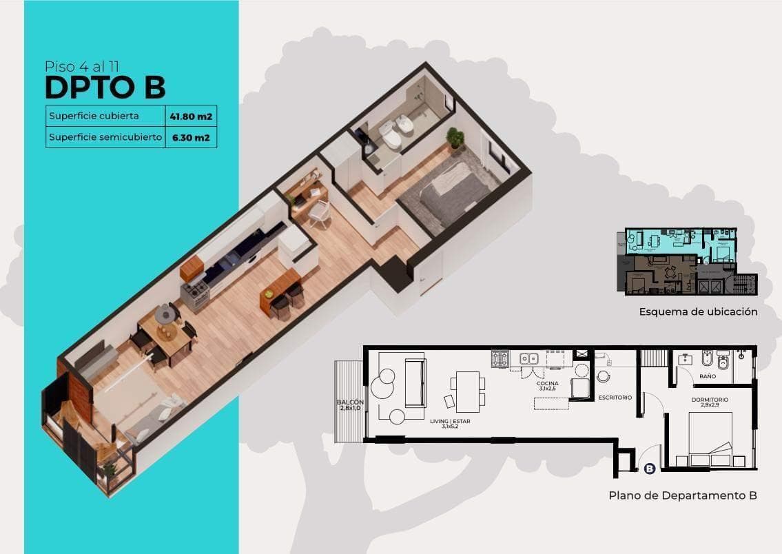 1-BEDROOM APARTMENT FOR SALE WITH BALCONY IN CHACABUCO, NUEVA CBA