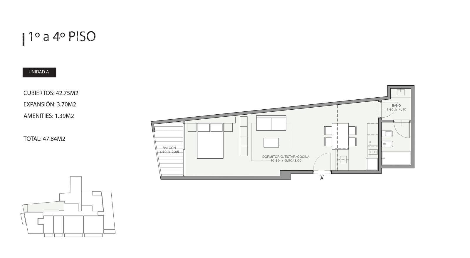 Apartment for sale in Palermo: 2-room, one-bedroom, bright unit