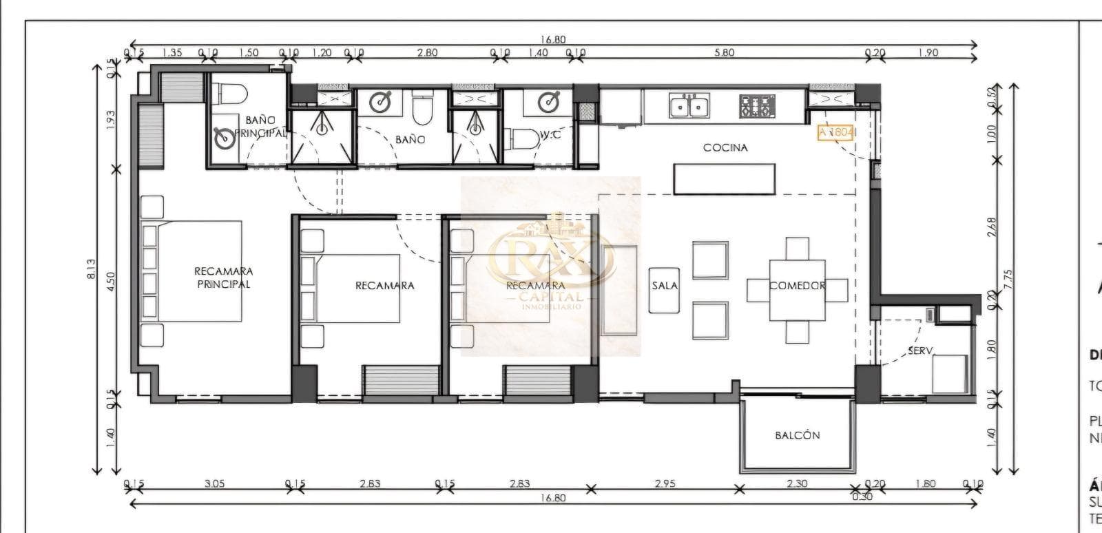 Modern 3-bedroom apartment at Meridiano 101